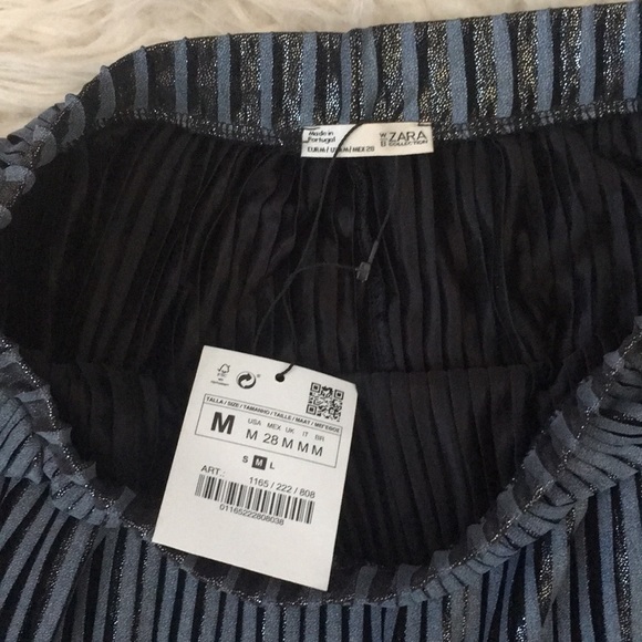 ZARA PLEATED METALLIC SKIRT - Picture 4 of 5